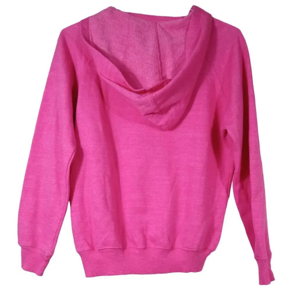 U.S. Vintage by Exist Palm Beach FL Hot Pink/Black Heart Womens Hooded Sweatshir